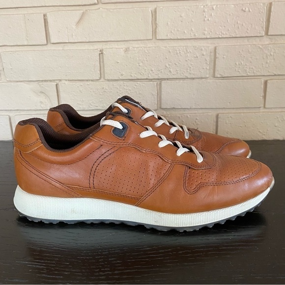 ECCO Mens Sneak Retro Tie Fashion Sneaker Brown EUR 42 Leather Comfort - Picture 1 of 7